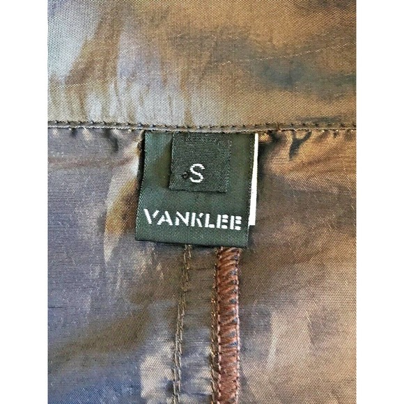VANKLEE Iridescent Brown Taffeta Lightweight Zip up Jacket Drawstring Size S - Picture 7 of 7